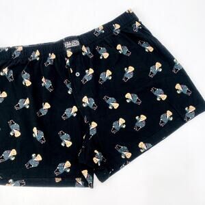 Ralph Lauren Black Teddy Bear Polo Lounge Shorts